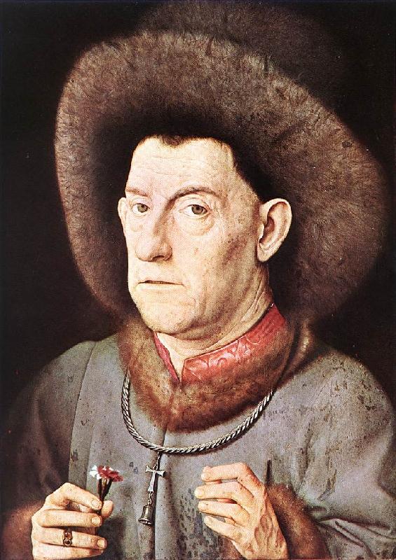 EYCK, Jan van Portrait of a Man with Carnation re Spain oil painting art